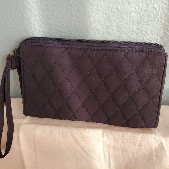 Vera Bradley Navy Wristlet + Cosmetic Makeup Bag - Picture 3 of 8